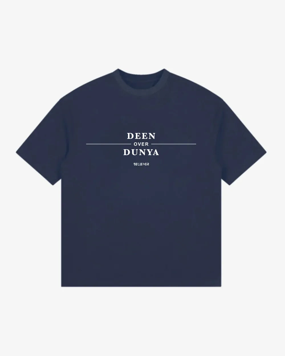 DEEN OVER DUNYA Unisex Oversized T-Shirt - Navy Blue