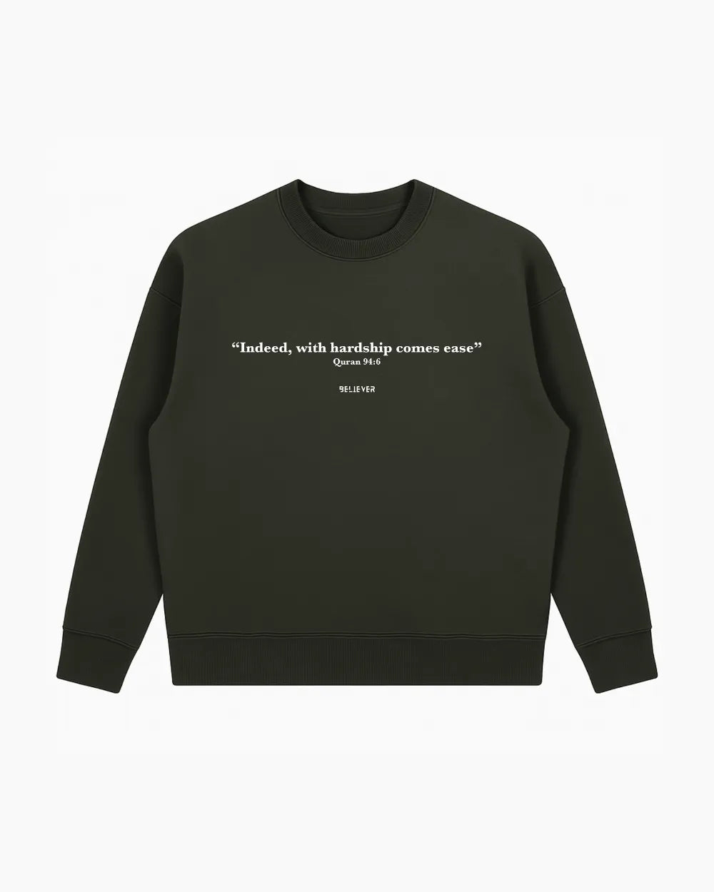 QURAN 94:6 Unisex Sweatshirt - Olive Green