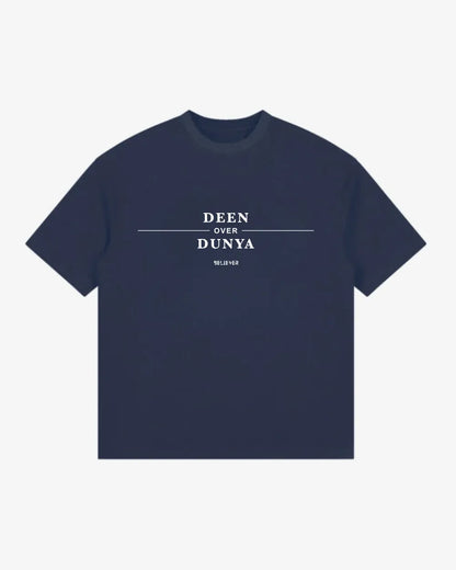 DEEN OVER DUNYA Unisex Oversized T-Shirt - Navy Blue