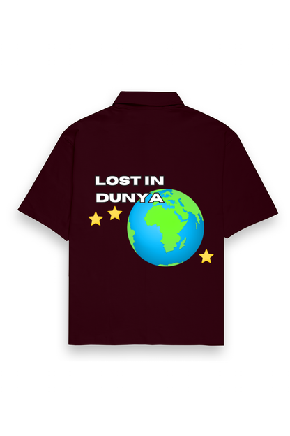 LOST IN DUNYA Oversized Shirt (Maroon)