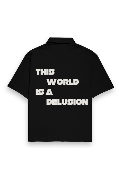 THIS WORL IS A DELUSION Oversized Shirt (Black)