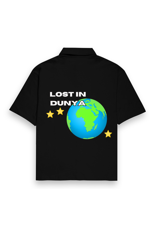 LOST IN DUNYA Oversized Shirt (Black)