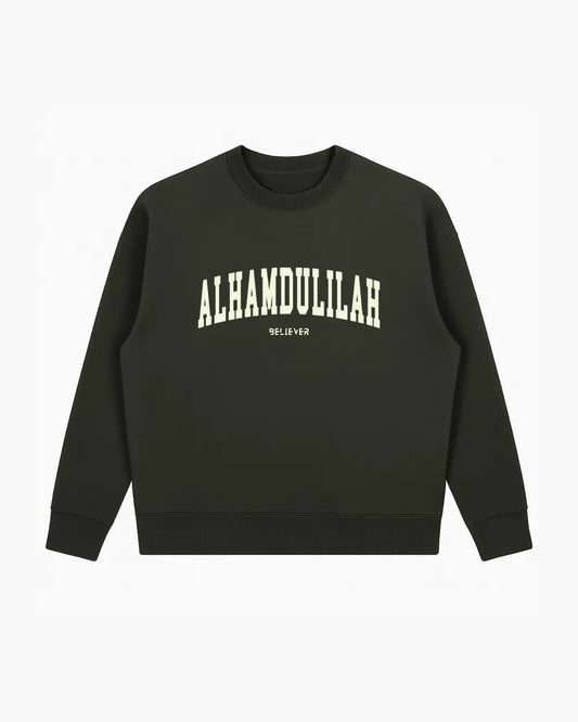 ALHAMDULILLAH Unisex Sweatshirt - Olive Green