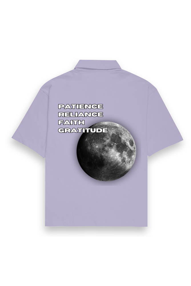 PATIENCE RELIANCE FAITH GRATITUDE Oversized Shirt (Lavender)