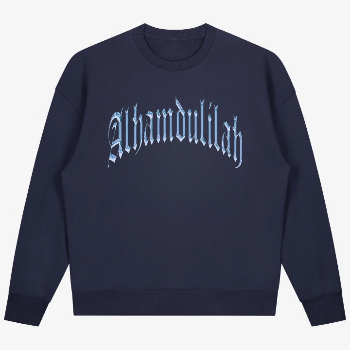 ALHAMDULILLAH Chrome Unisex Sweatshirt - Navy Blue