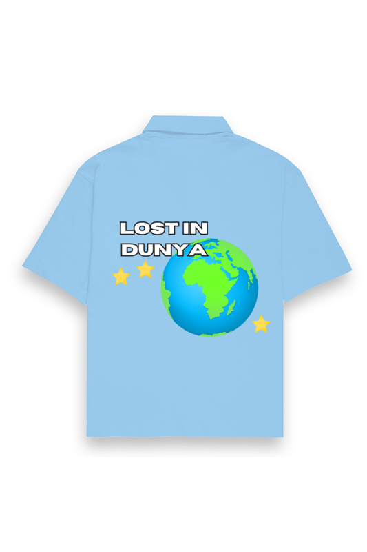 LOST IN DUNYA Oversized Shirt (Light Blue)