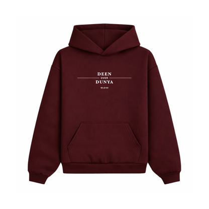 DEEN OVER DUNYA Unisex Hoodie - Maroon