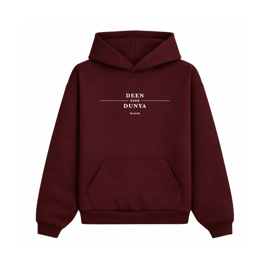 DEEN OVER DUNYA Unisex Hoodie - Maroon