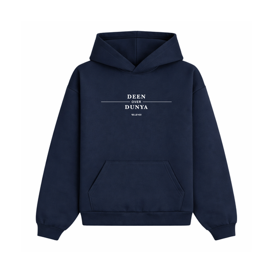 DEEN OVER DUNYA Unisex Hoodie  - Navy Blue