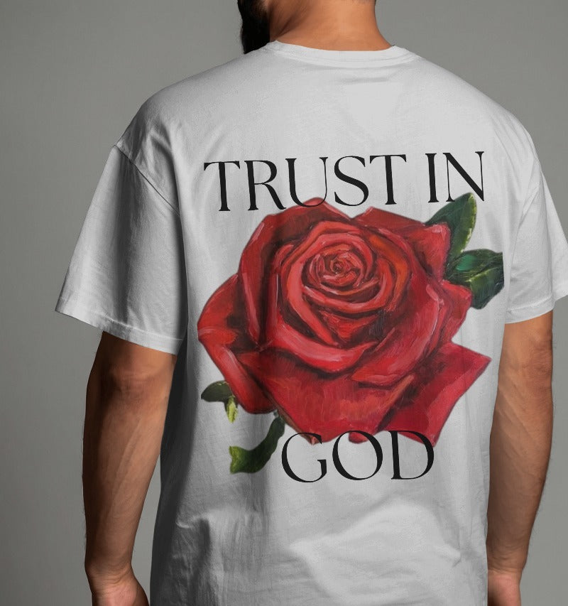 TRUST IN GOD Unisex Oversized T-shirt (White)